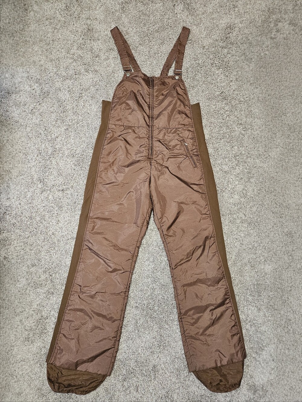 Rare 1970s Brown Women's Insulated Snow Overalls Bib